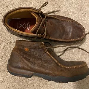 Twisted X brown leather moccasins. Size 11